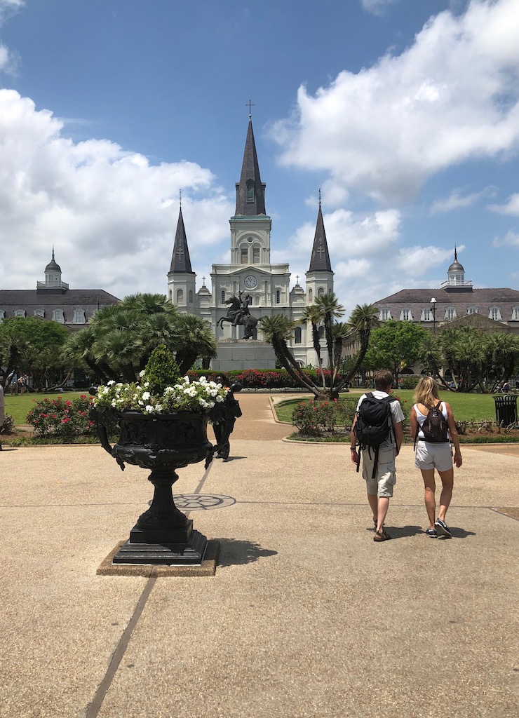 st louis cathedral catholic church jackson square french quarter new orleans Louisiana couple