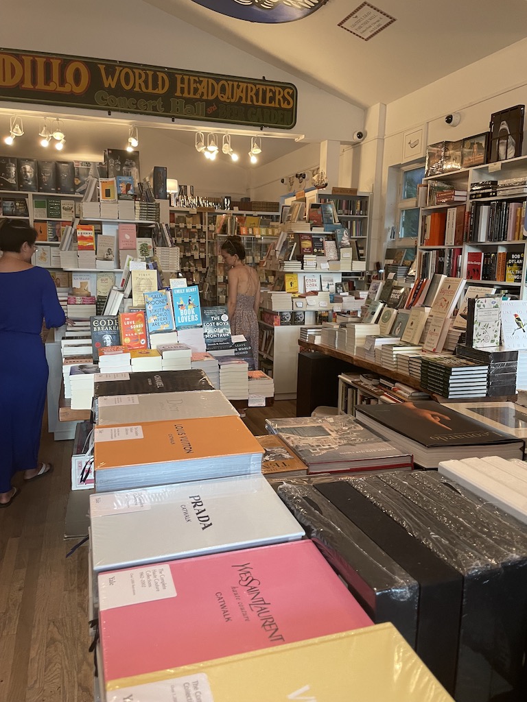 Book displays at small bookstore. Sag Harbor Books, Sag Harbor, New York, The Hamptons.