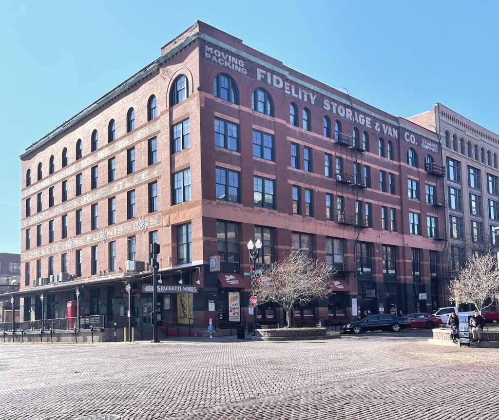 brick building cobblestone streets old market omaha nebraska