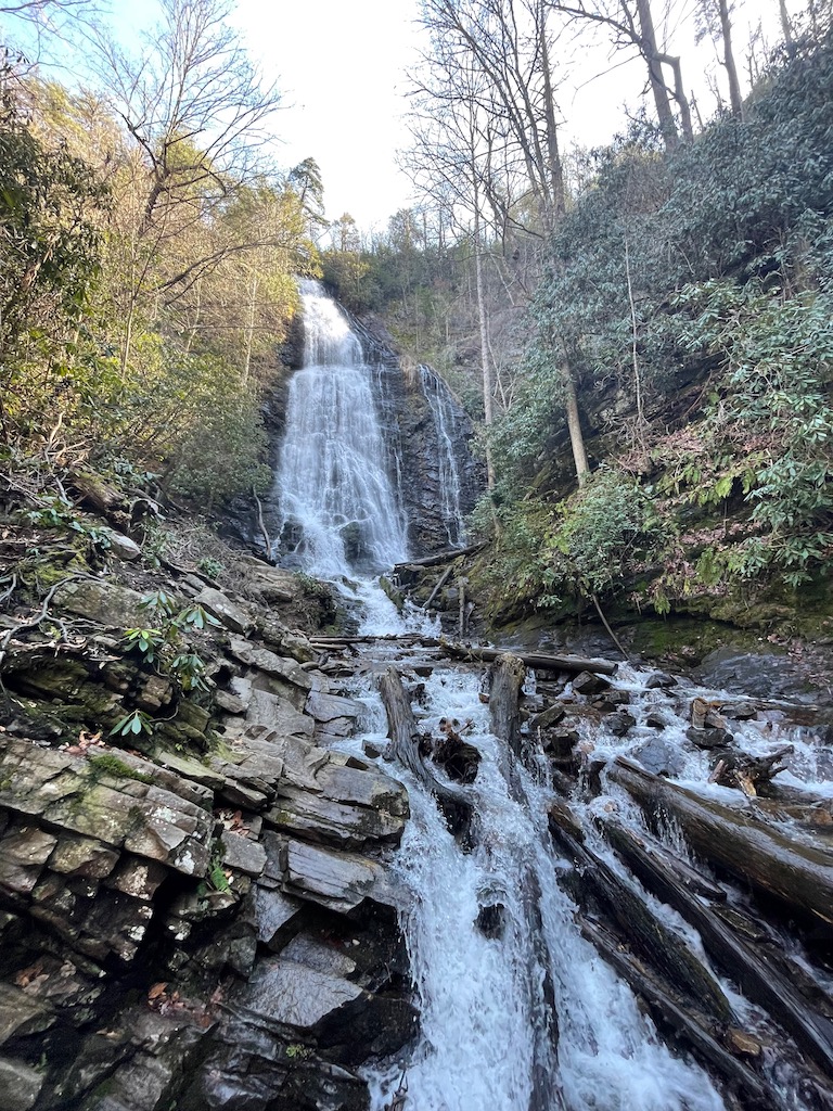 mingo falls great smoky mountain national park winter north carolina tennessee