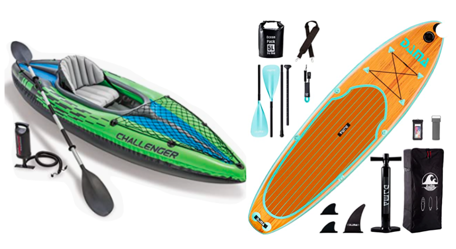 Inflatable kayak and stand up paddle board. National park gift ideas.