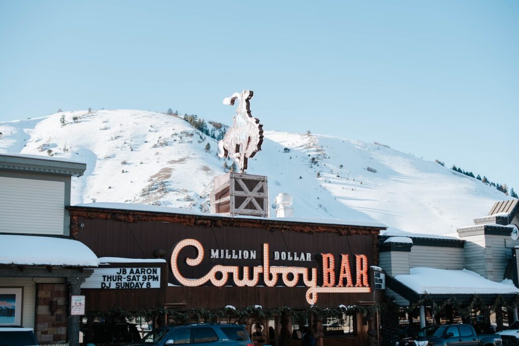 million dollar cowboy bar in jackson hole wyoming winter