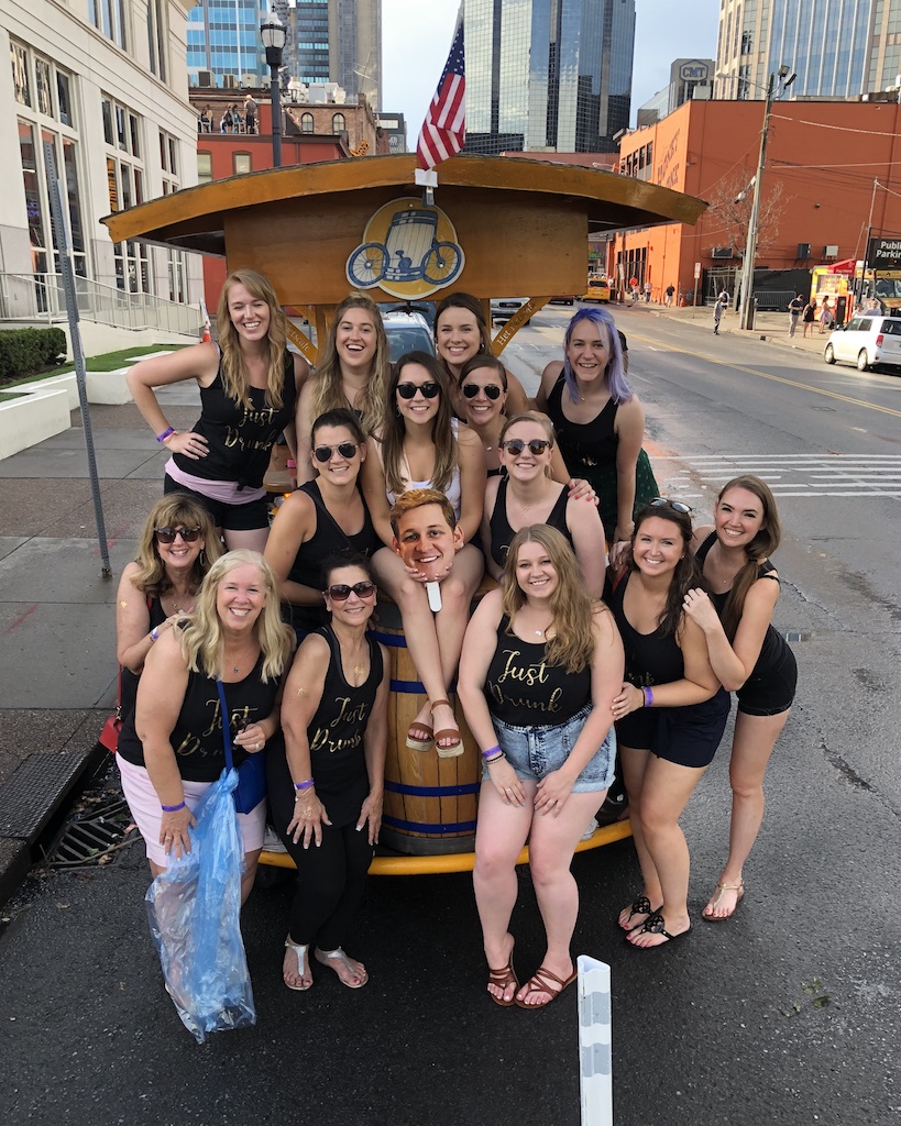 nashville tenessee bachelorette party pedal bar downtown