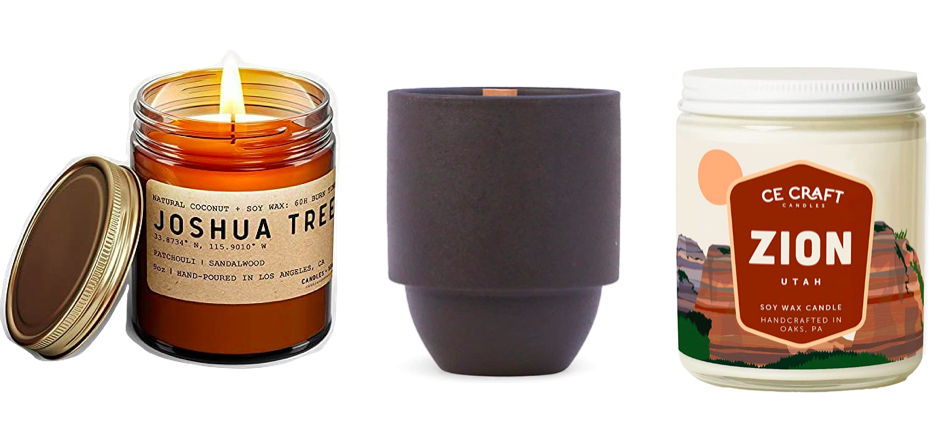 Various national park candles, simple design. National park gift ideas.