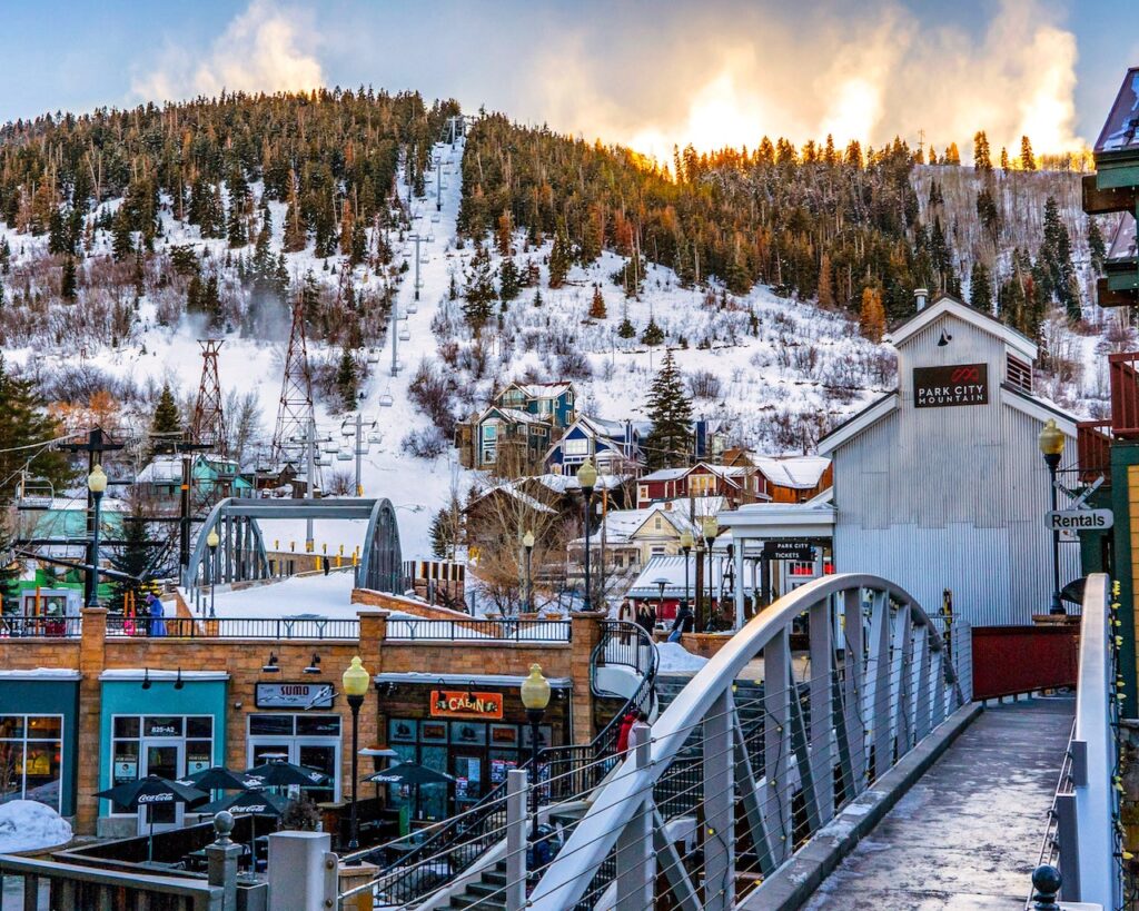 park city utah winter ski town ski resort