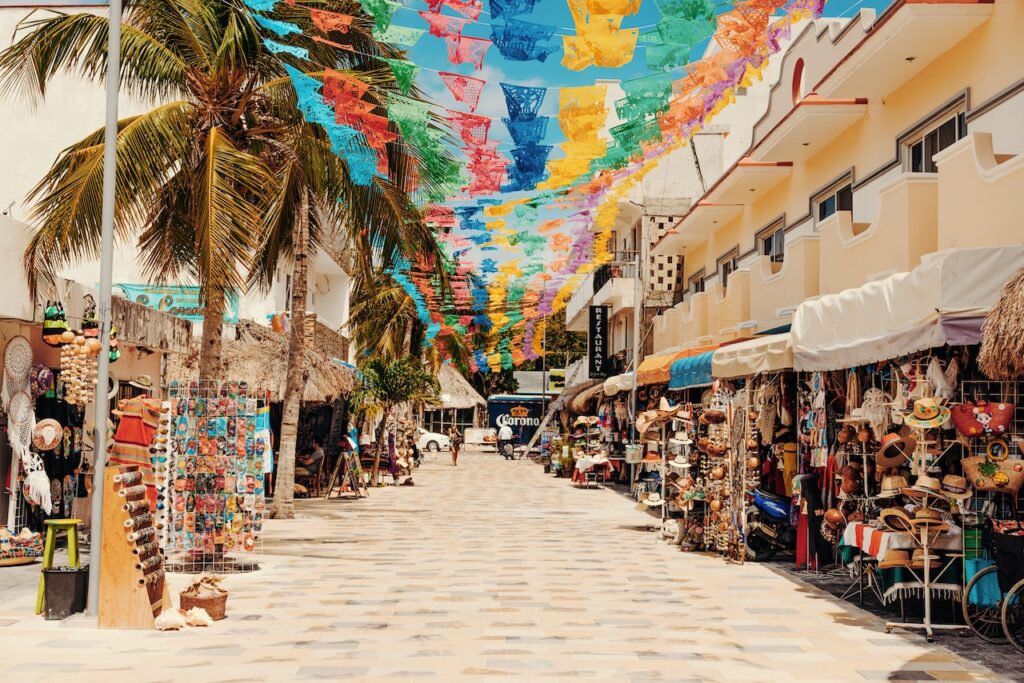 playa del carmen mexico colorful shops