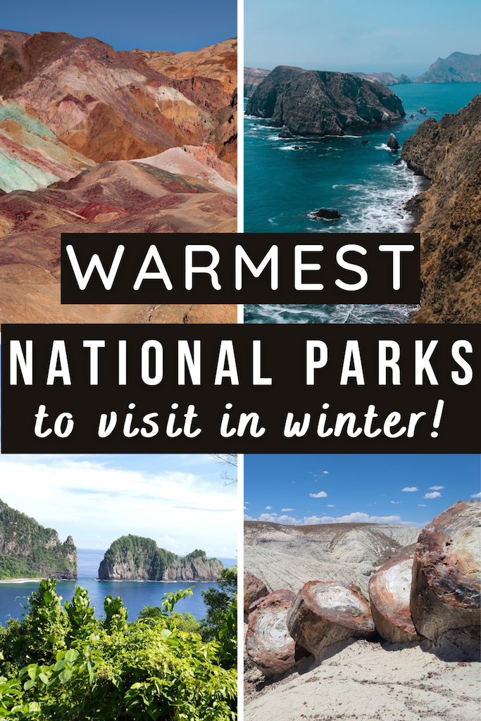 warmest national parks in winter united states