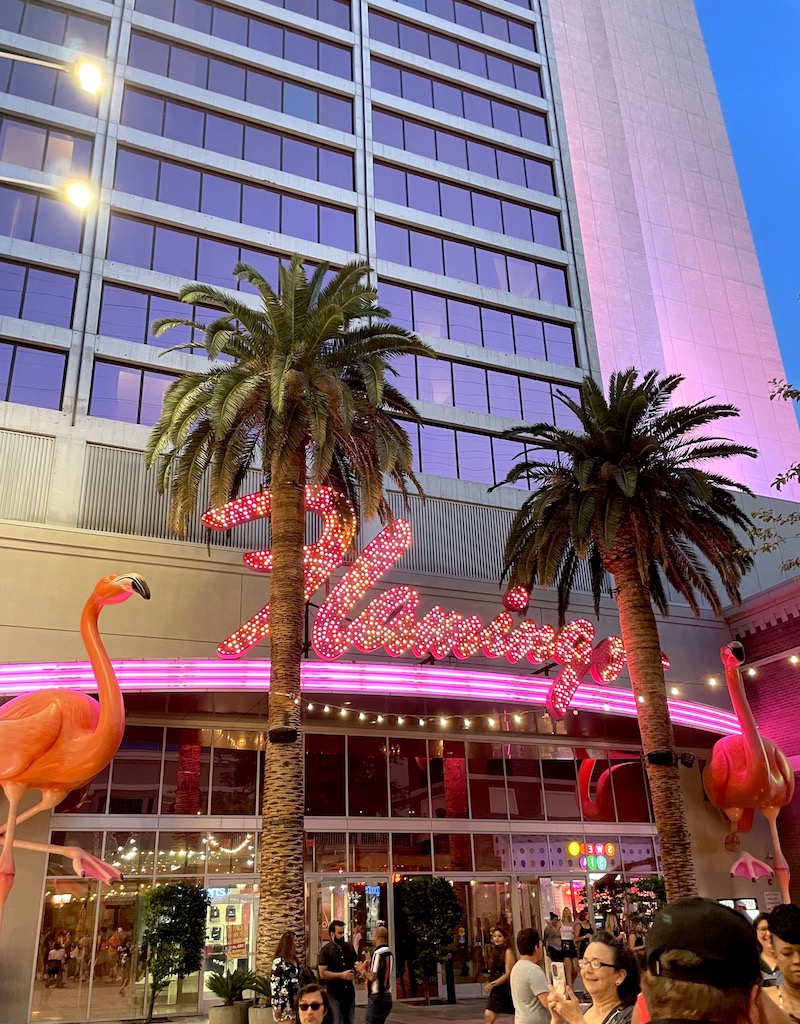 flamingo hotel at night las vegas nevada the strip