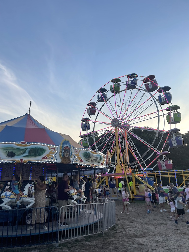 Sag Harbor Fire Department Carnival sunset Carousel Ferris wheel