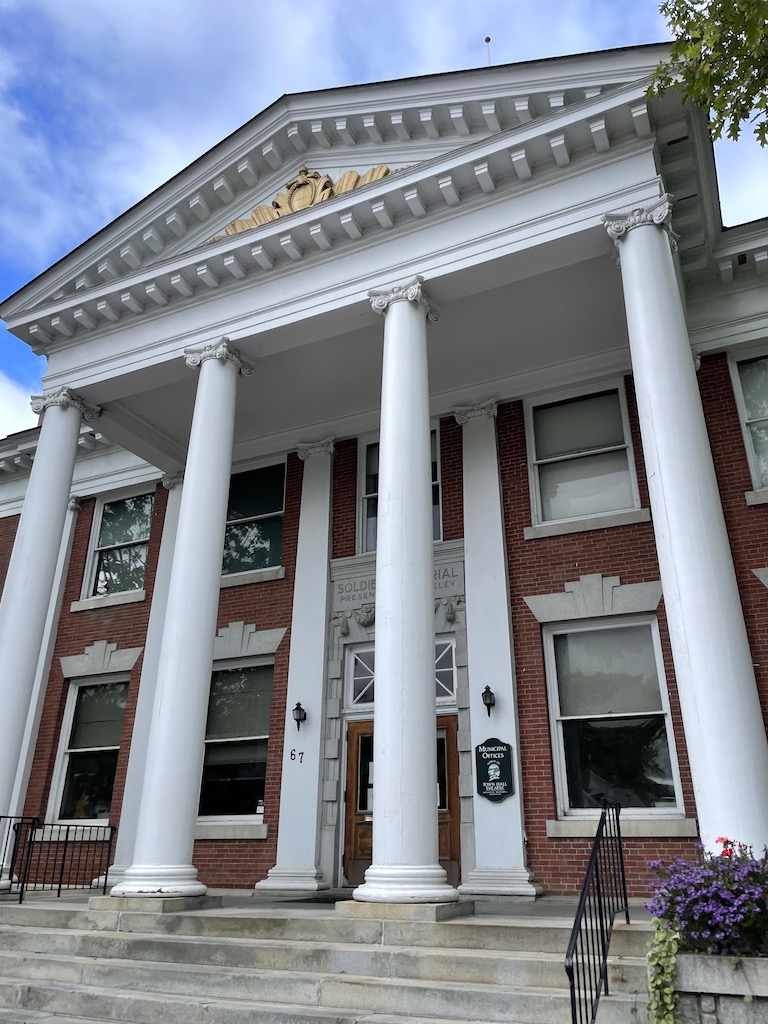 historic building in downtown stowe vermont