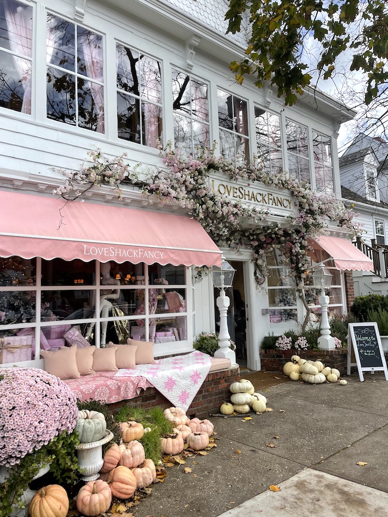 fall decorations at loveshackfancy retail store main street sag harbor new york the hamptons