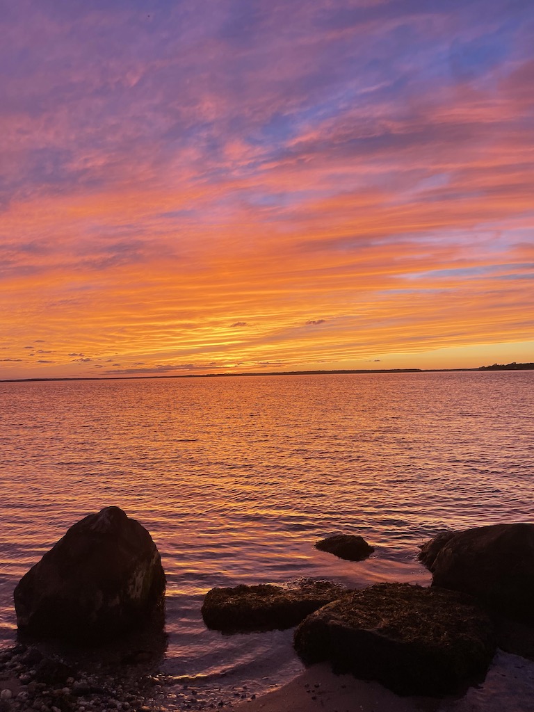 orange sunset north haven sag harbor new york the hamptons