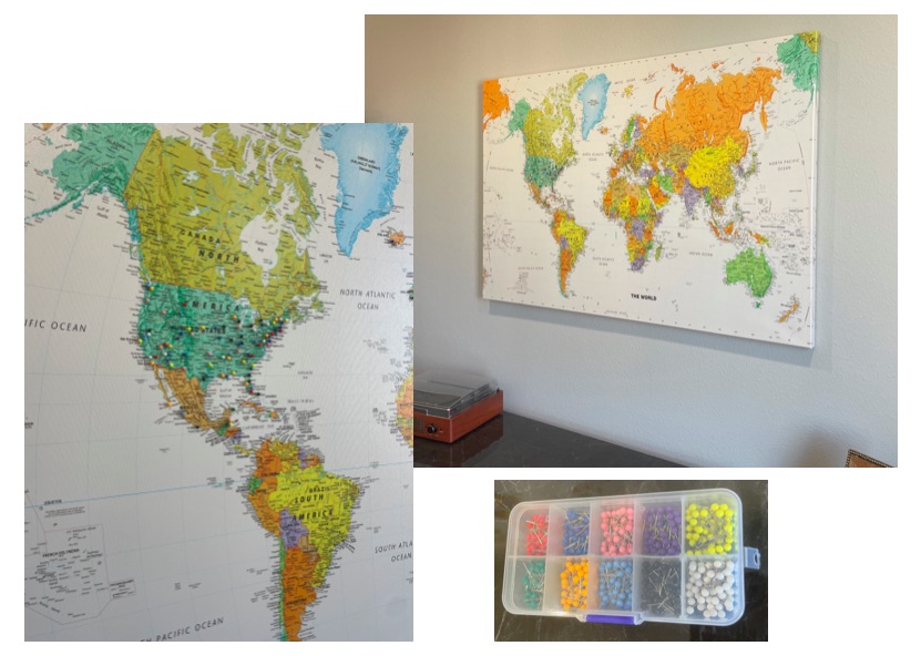 canvas world map home decor