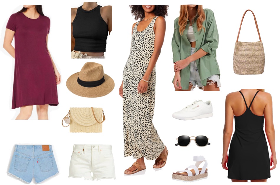 Photo compilation: Women's casual outfits for summer, hot weather.