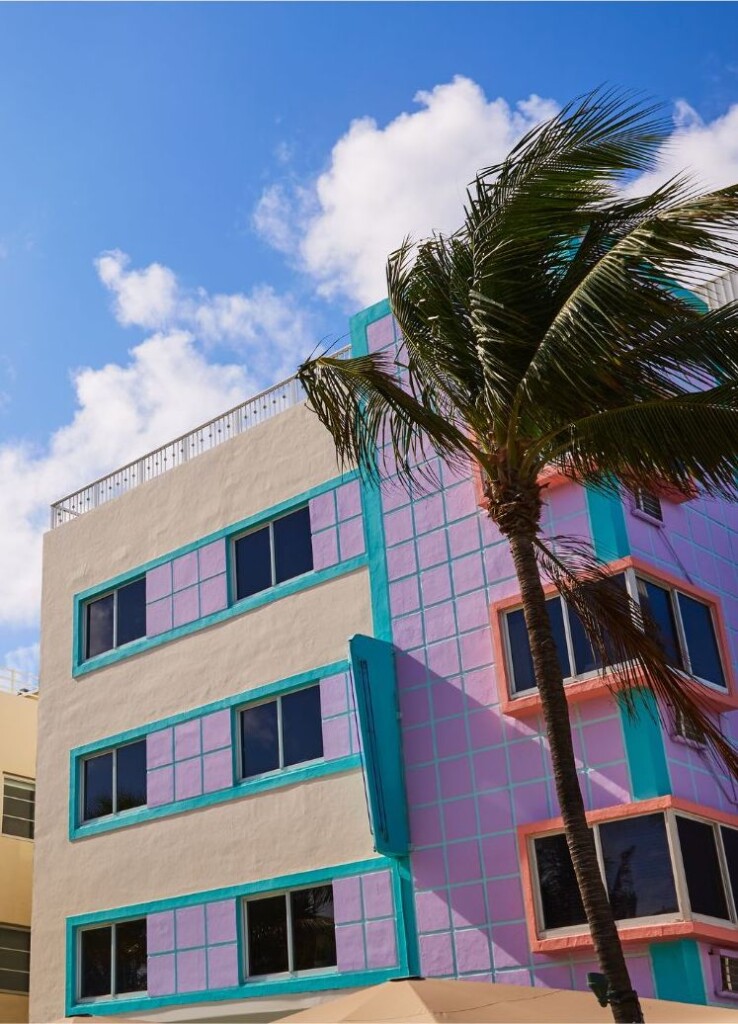 colorful art deco district buildings south beach miami ocean drive copy