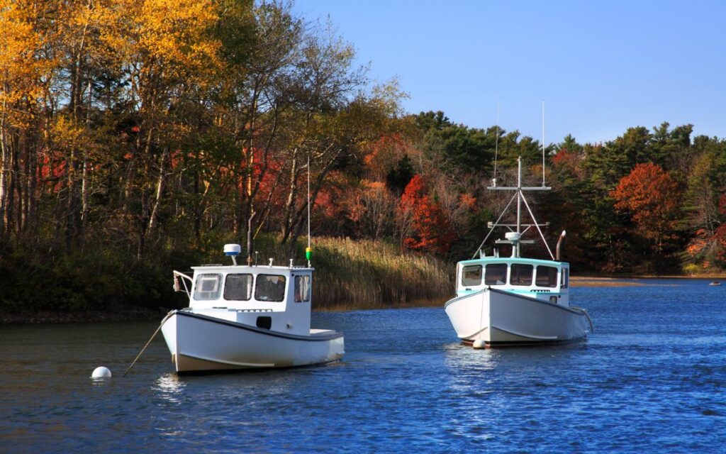 Kennebunkport Harbor boats Kennebunkport maine