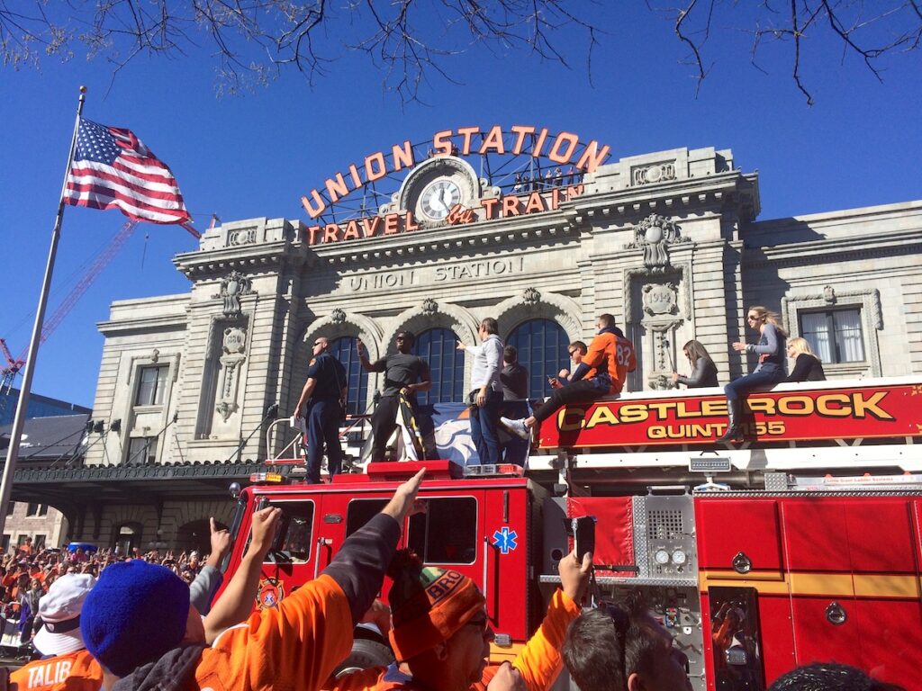 broncos super bowl parade 2016 super bowl 50 union station downtown denver colorado