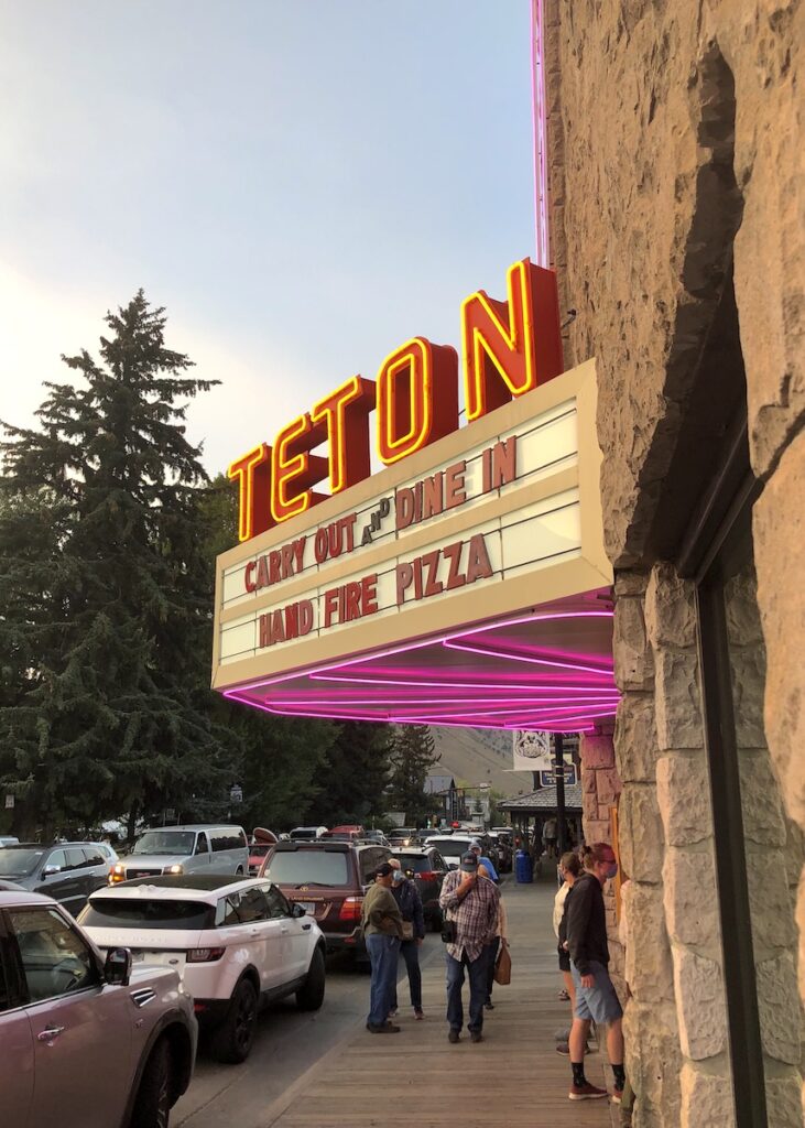 teton marquee sign hand fire pizza jackson hole wyoming