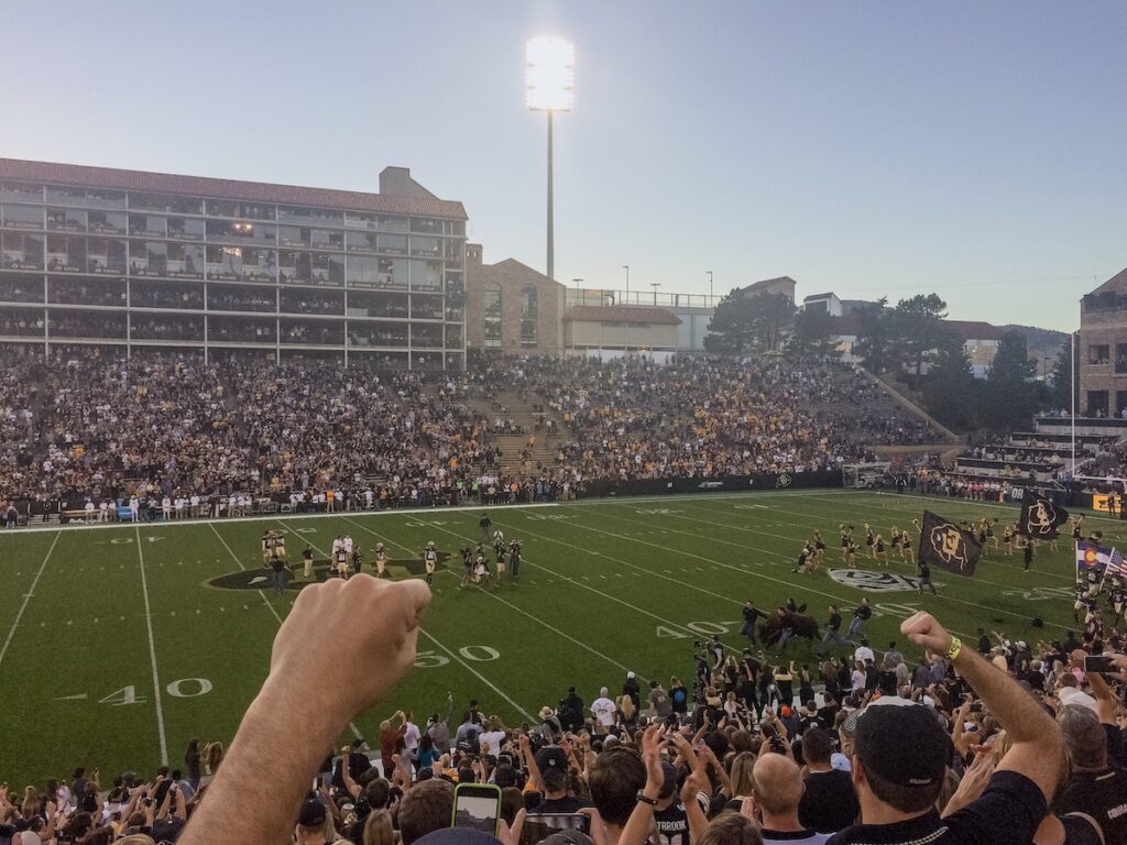 university of colorado football game folsom field cu football boulder colorado