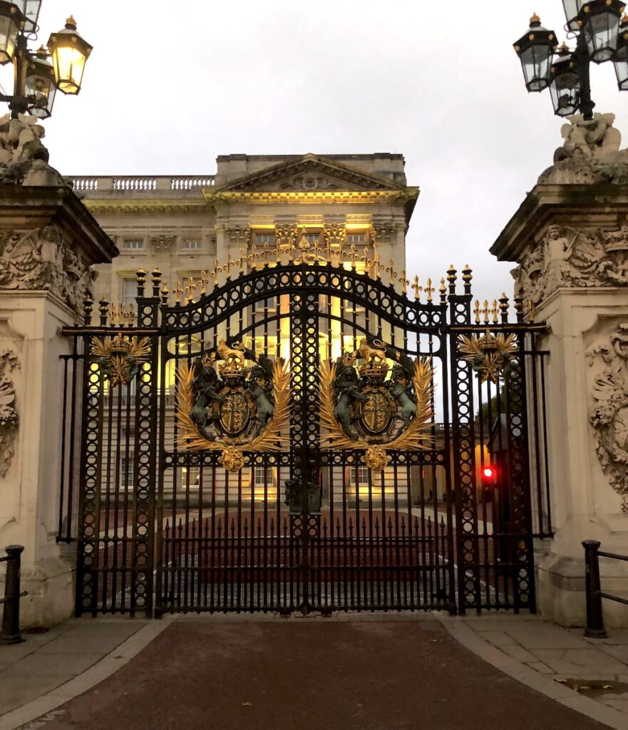Buckingham Palace front gates london england uk