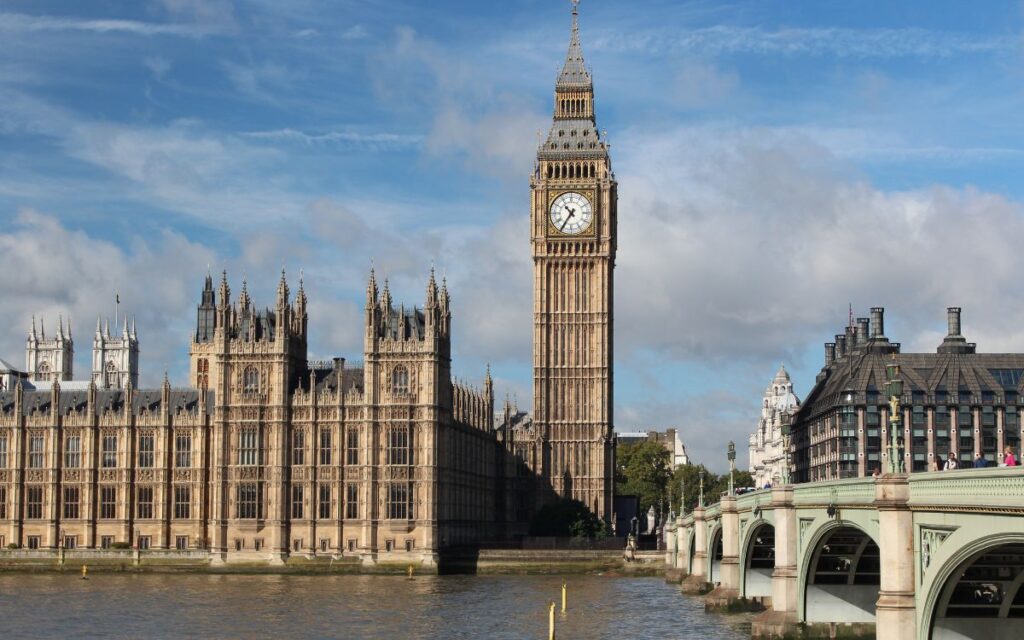 big ben westminster bridge river thames london england uk