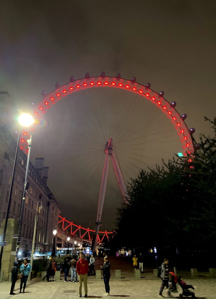 london eye at night london england uk