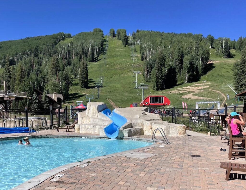 outdoor pool mountain views purgatory ski resort summer durango colorado
