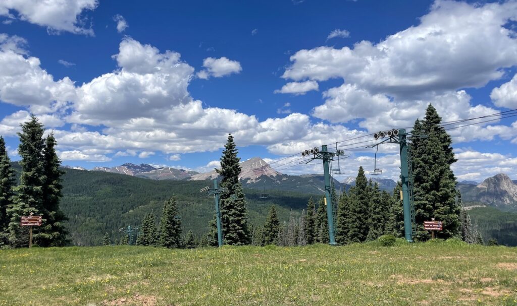 summer ski lifts at purgatory ski resort summit durango colorado