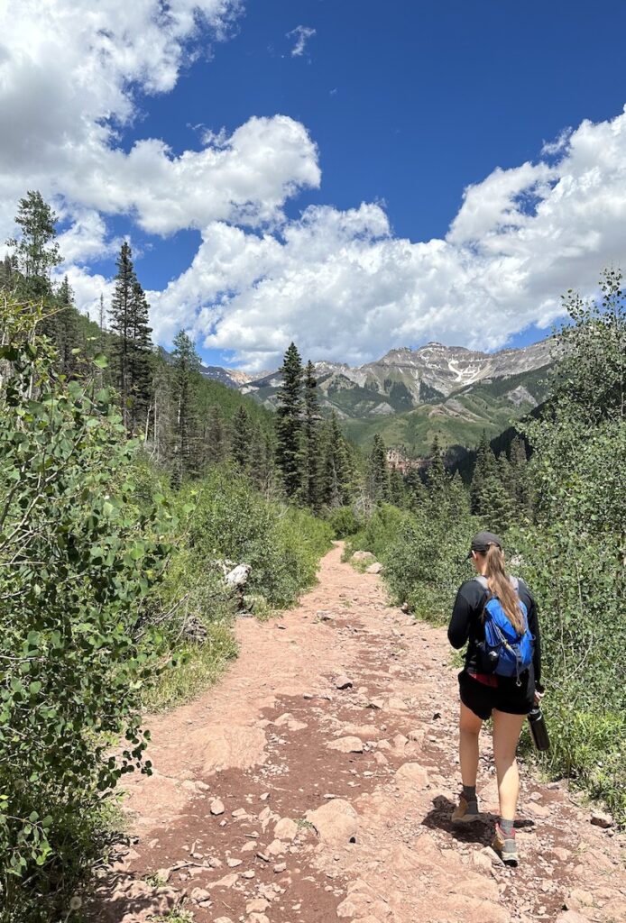 hiking bear creek falls telluride colorado san juan mountains