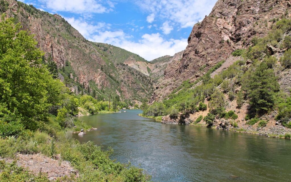 Gunnison River canyon floor of Black Canyon of the Gunnison National Park Montrose Colorado