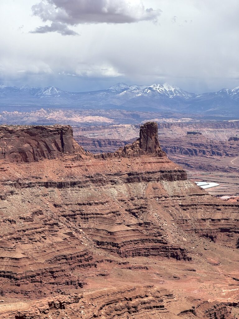 canyon views and la sal mountain views from pyramid canyon overlook trail dead horse point state park utah