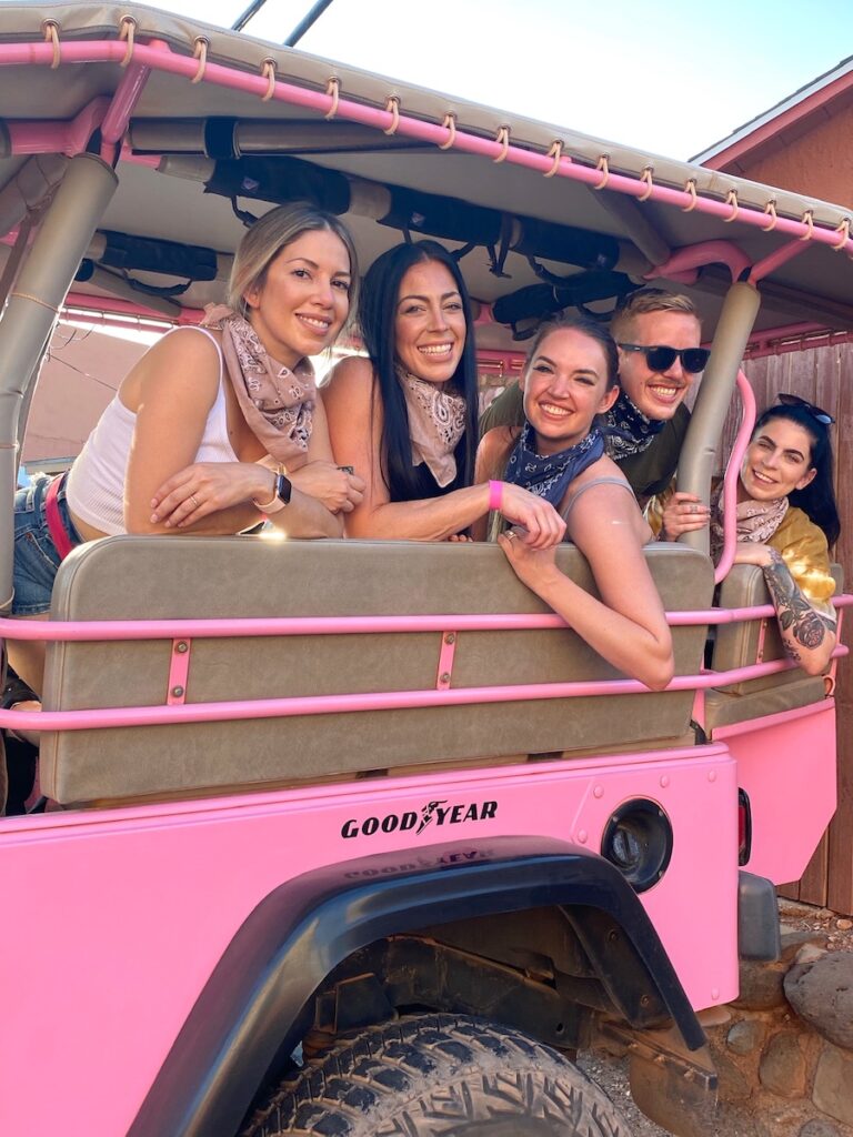 friends on pink jeep sedona pink jeep tours sedona arizona