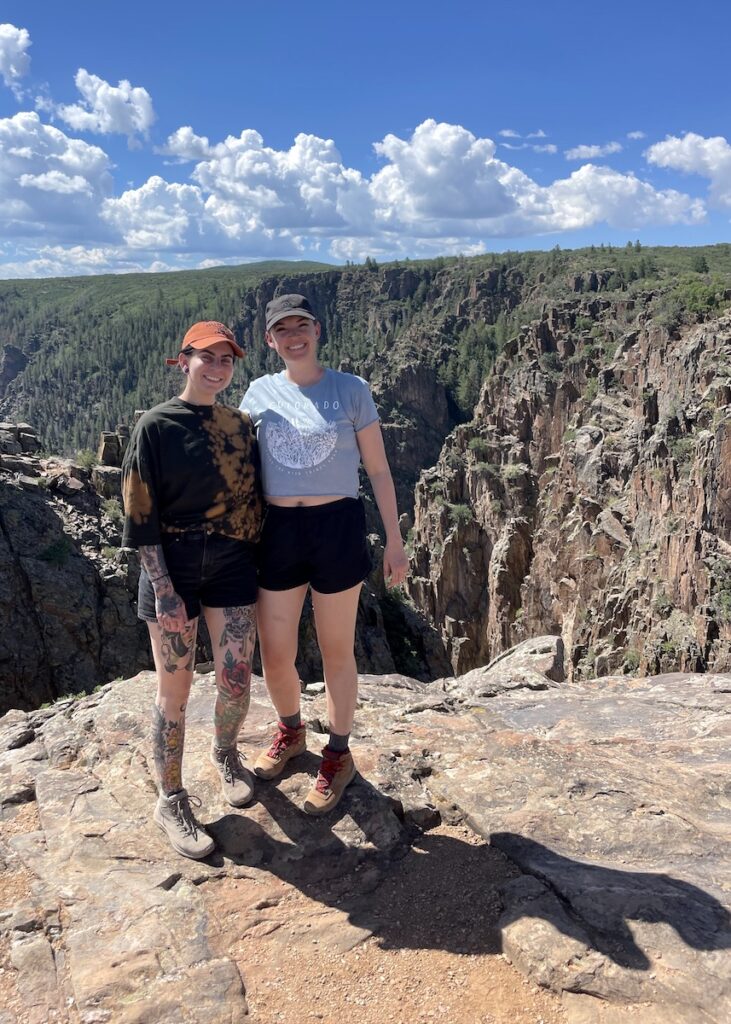 two women pulpit rock overlook black canyon of the gunnison national park montrose colorado