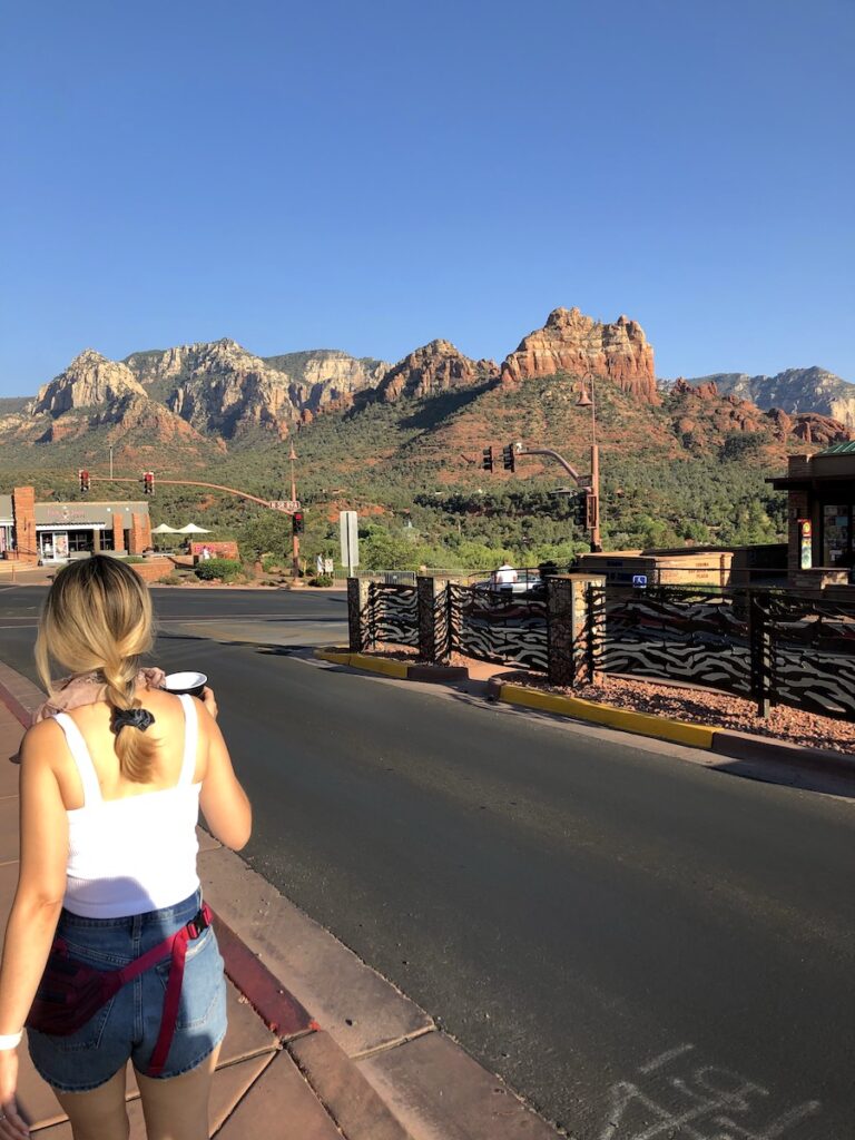 walking the shops in uptown sedona