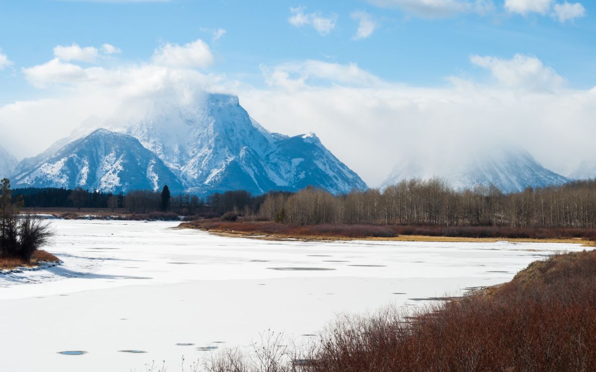 Grand Teton National Park in winter Wyoming