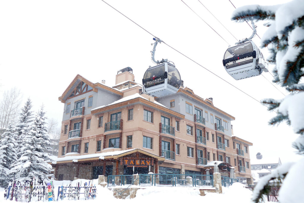 inn at lost creek telluride mountain village colorado winter exterior gondola