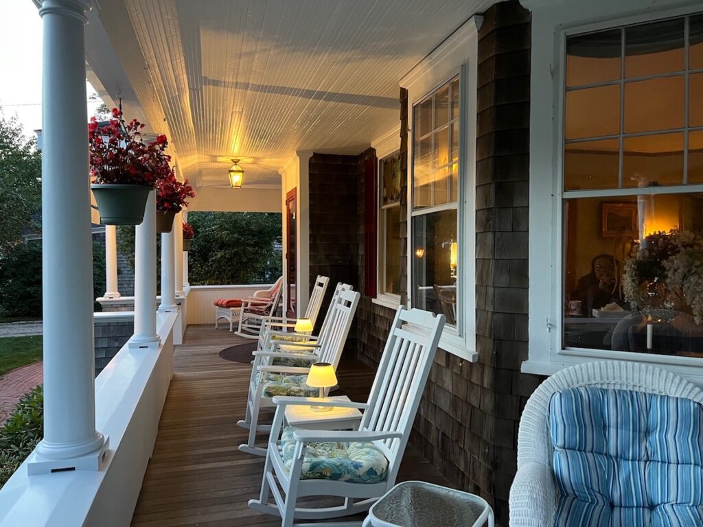 Palmer House Inn front porch Cape Cod Falmouth Massachusetts Bed Breakfast