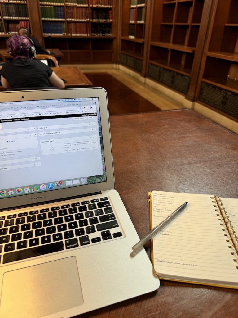 Working from New York Public Library Bryant Park New York City Manhattan