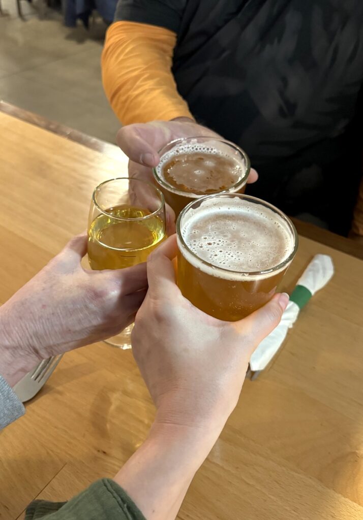 cheers local beers at Moab Brewery Moab Utah
