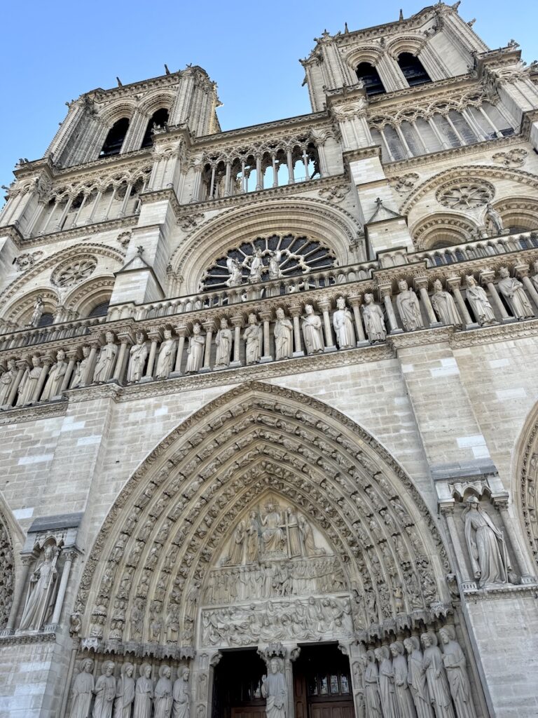exterior of notre dame church Paris France
