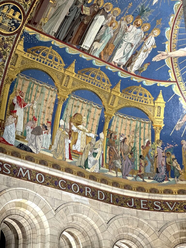 mural inside sacre coeur Montmartre paris france