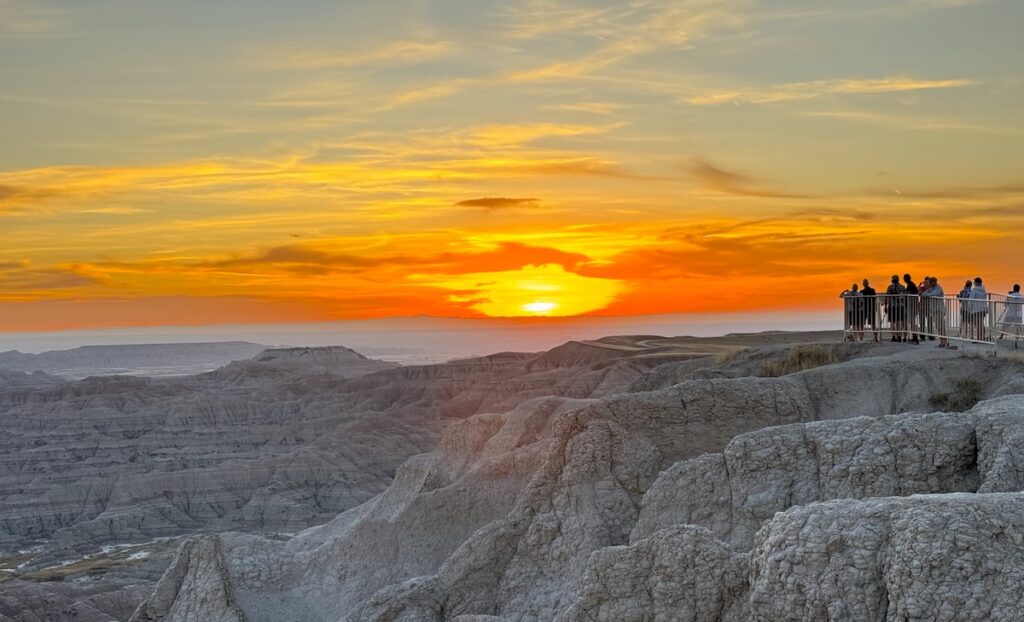sunset pinnacales overlook Badlands National Park South Dakota