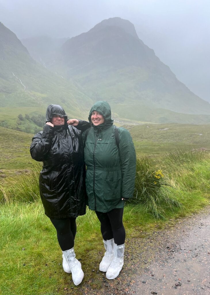 rainy hike in glencoe national nature reserve scottish highlands scotland United Kingdom