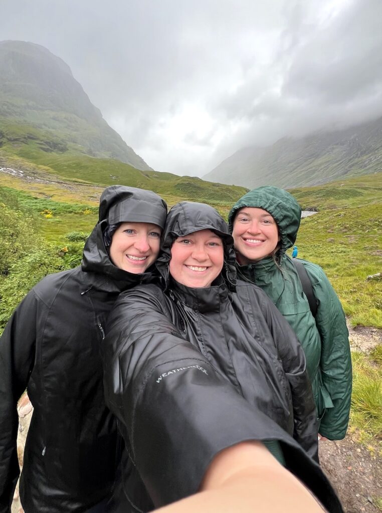 rainy selfie on hiking trail glencoe national nature reserve scottish highlands scotland United Kingdom