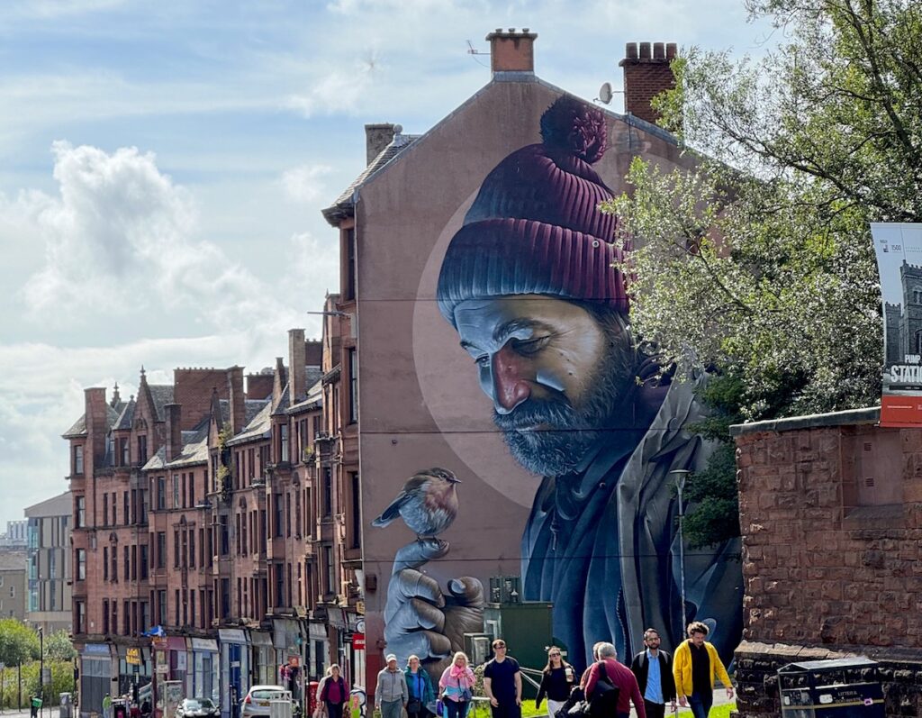 st mungo mural by smug Glasgow Scotland United Kingdom