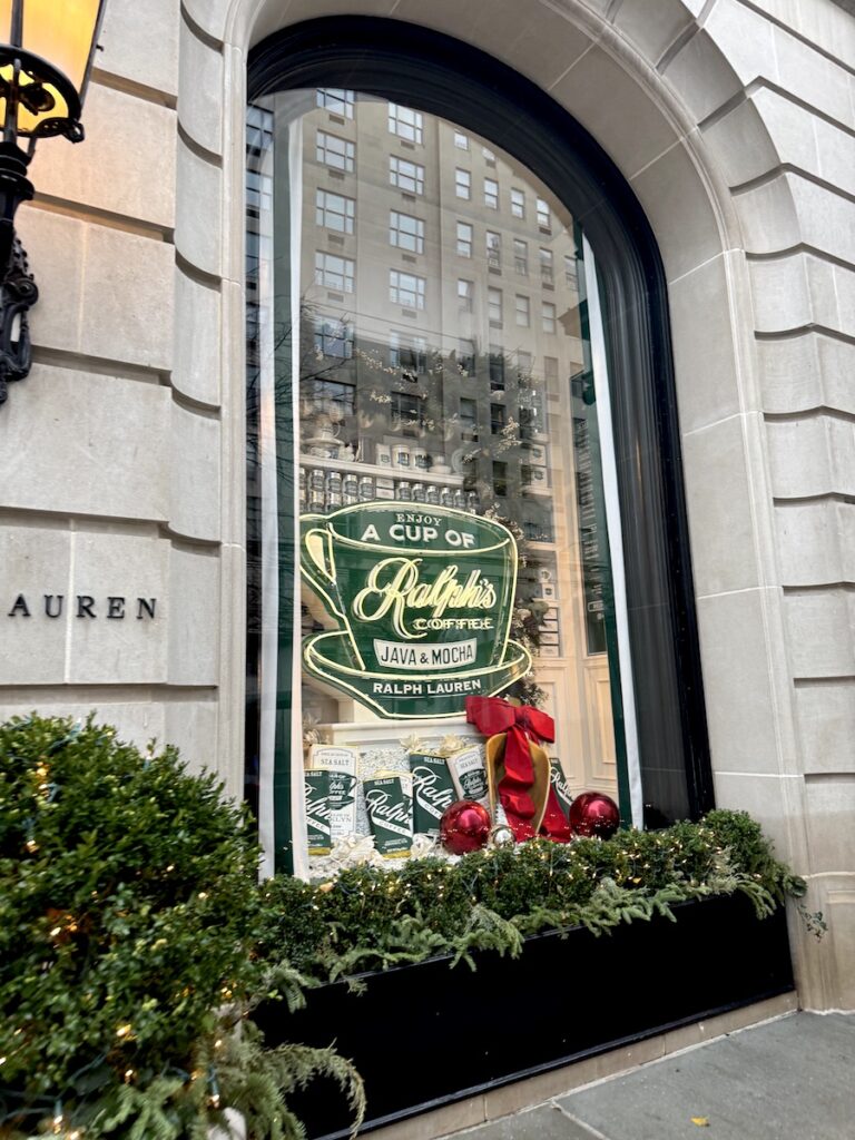 ralphs coffee storefront ralph lauren upper east side manhattan new york city christmas winter
