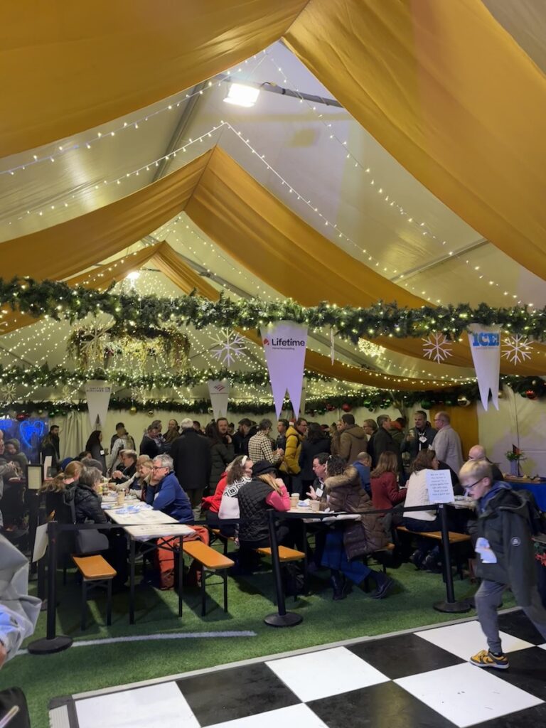 Denver Christkindlmarket beer and music tent colorado