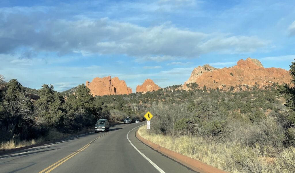 garden of the gods scenic loop in winter colorado springs colorado