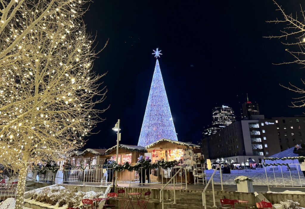 mile high tree and Denver Chriskindlmarket holiday lights denver colorado