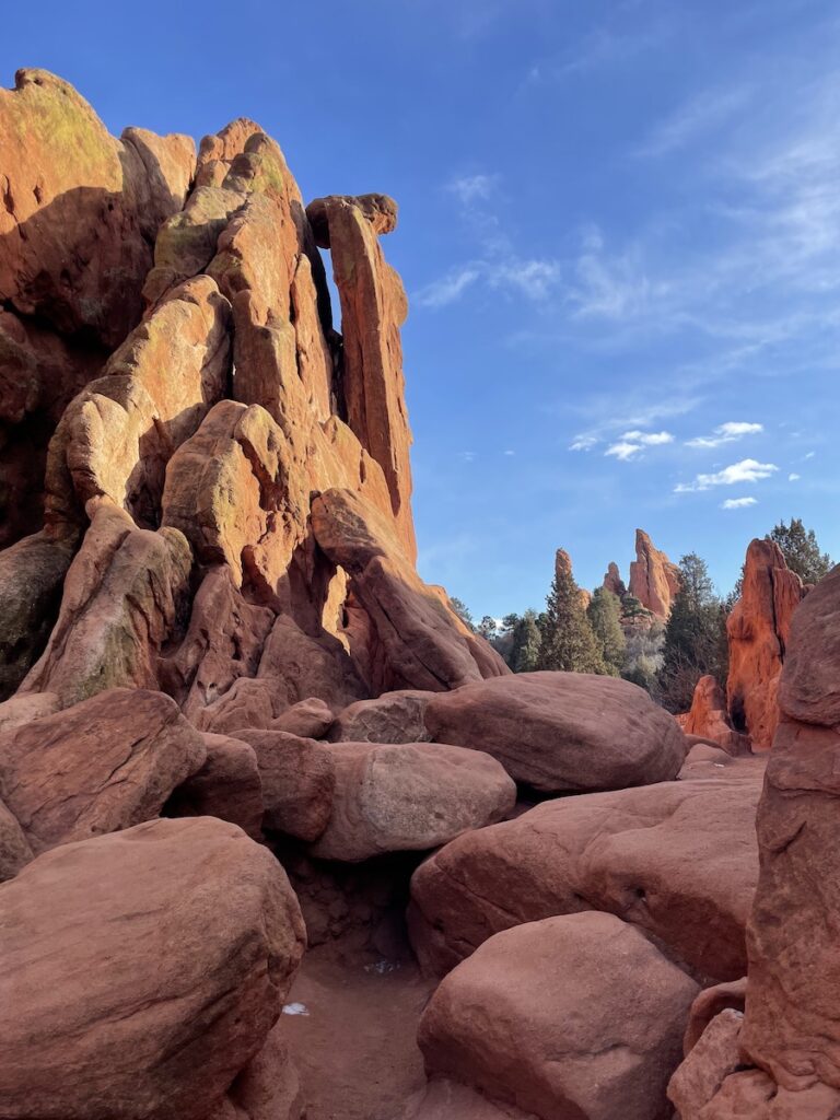 rock scrambling in garden of the gods colorado springs colorado